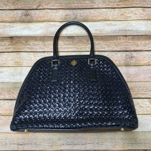 Tory Burch Robinson Basket-Weave Dome Satchel Bag - Picture 2 of 16